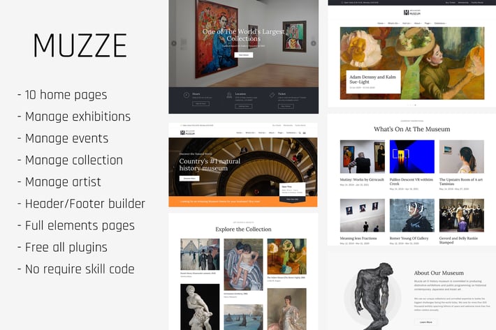 Museum Art Gallery Exhibition WP Themes 礼品工艺品企业站