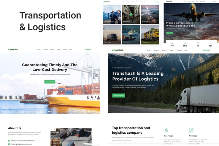 Transportation and Logistics Theme 物流运输企业站